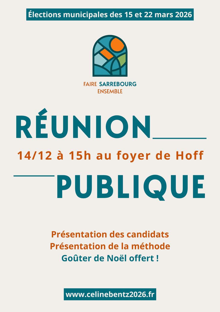 Affiche réunion publique Hoff Faire Sarrebourg Ensemble